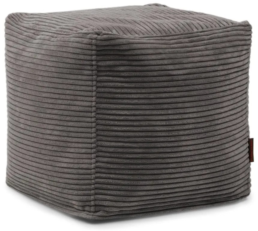 Puof a sacco grigio scuro con rivestimento in velluto a coste Up! MooG – SLOWDOWN