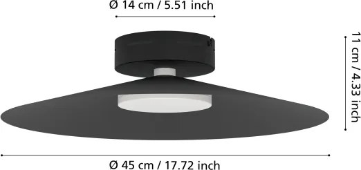 Eglo 902182 - Plafoniera LED RGBW dimmerabile CONOMAVILLA-Z LED/15,5W/230V nero