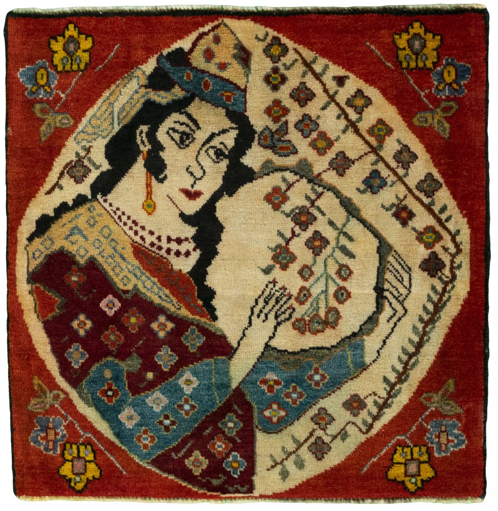 Gabbeh Tappeto 60x60 Rosso (Iran) Annodato A Mano