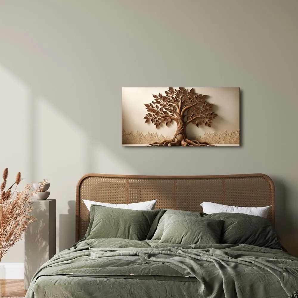 Quadro su tela – Albero della vita in tonalità naturali