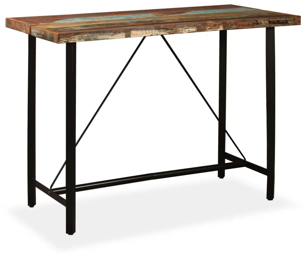 Tavolino Da Bar İn Legno Massello Di Recupero 150x70x107 Cm /