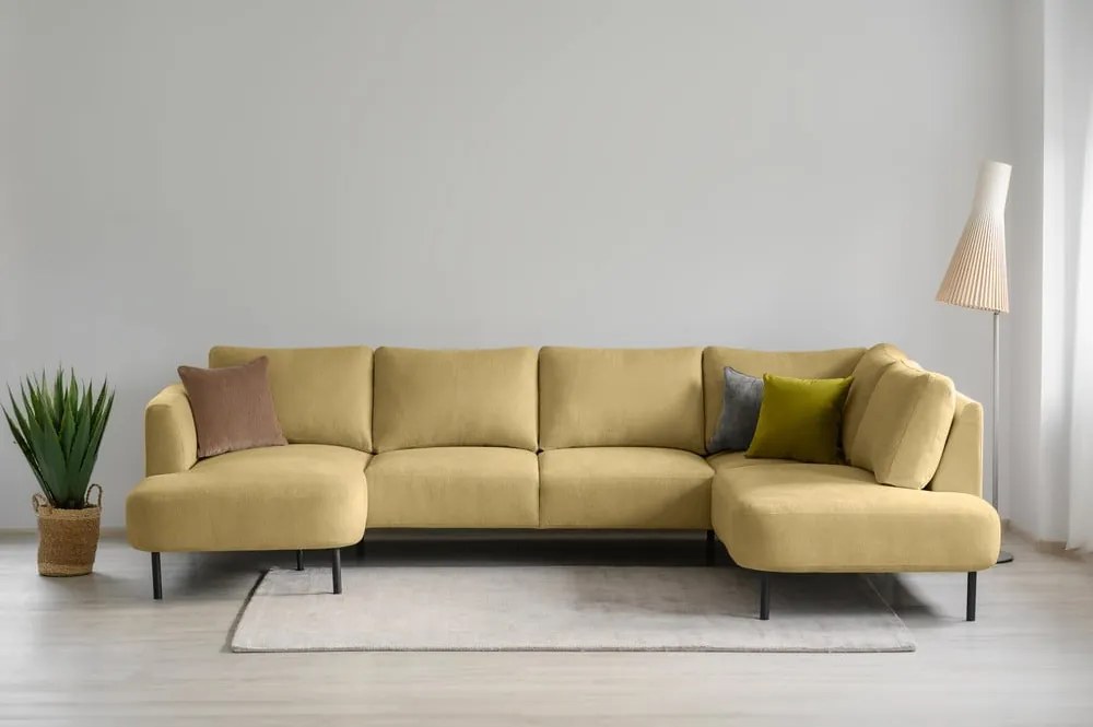 Divano angolare giallo ocra (angolo destro/"U") Hero - Scandic