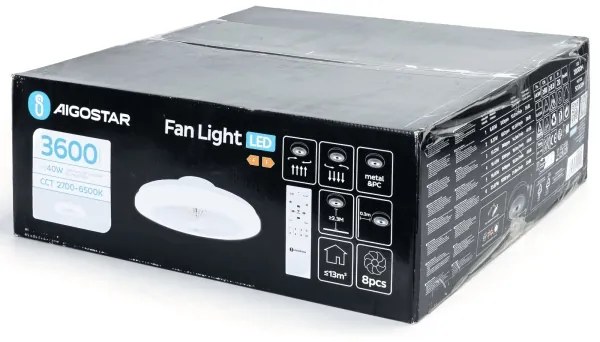 Aigostar - Ventilatore da soffitto dimmerabile a LED LED/40W/230V 2700-6500K + +TC bianco