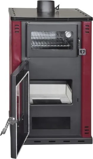 Stufa A Legna Con Forno 27,6Kw Termostufa boiler 38lt Elsa Rossa