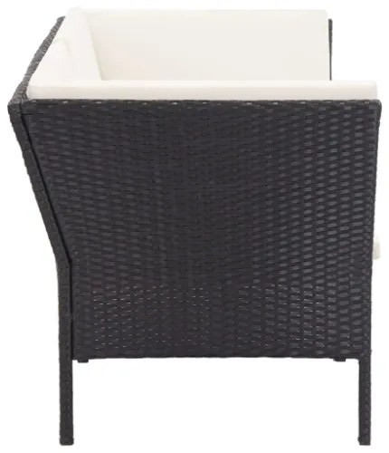 Set Divani da Giardino 8 pz con Cuscini in Polyrattan Nero