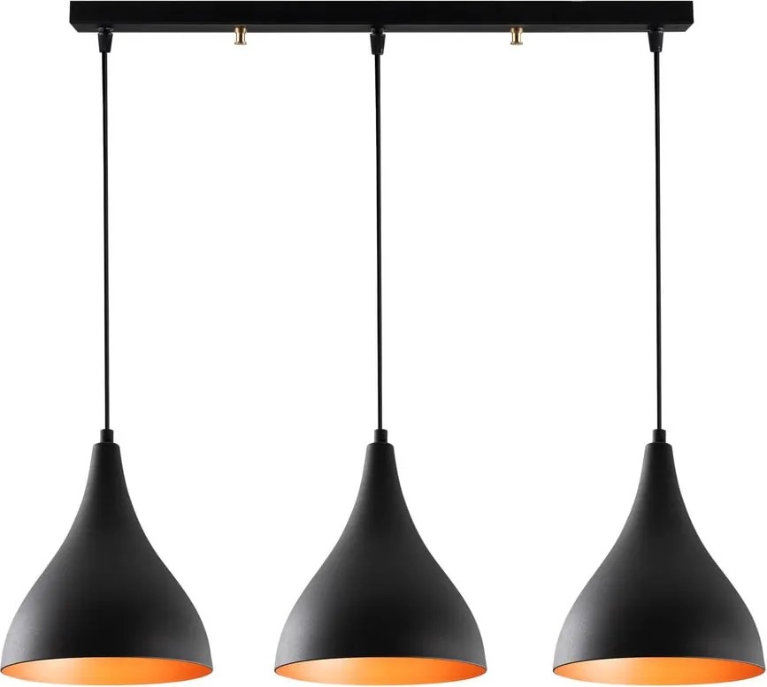 Lampadario nero con paralume in metallo Sağlam – Opviq lights