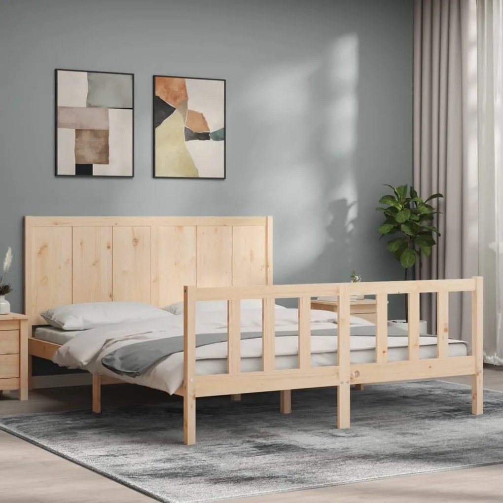 Giroletto Senza Materasso 160x200 Cm İn Legno Massello Di Pino /