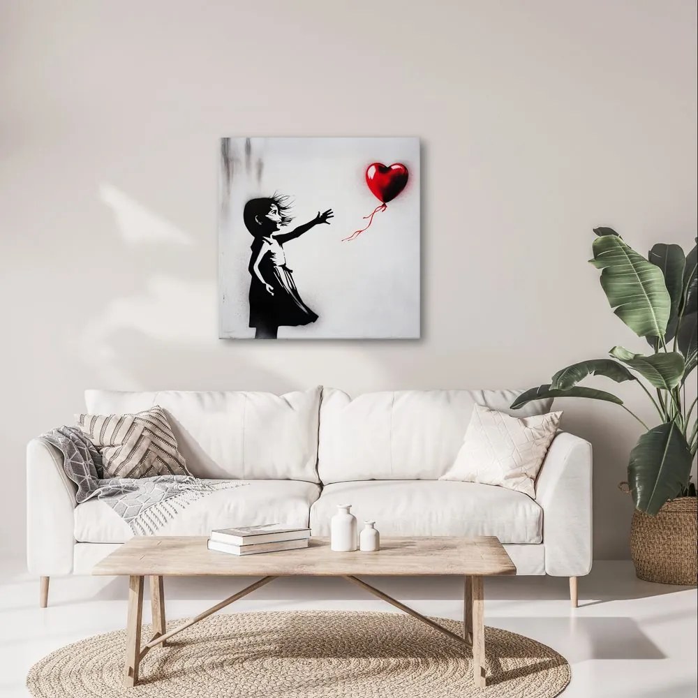 Quadro su tela – Cuore nel vento street art
