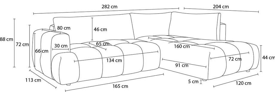 Divano angolare beige allungabile e con contenitore (penisola a destra/a L) Fuji – Bobochic Paris