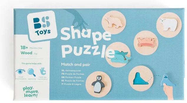 Puzzle a incastro in legno con sagome