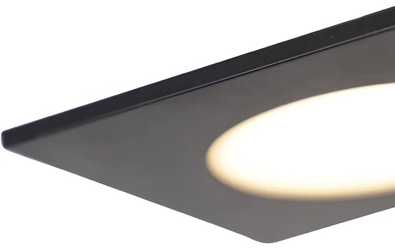 Set di 6 faretti da incasso neri con LED dimmerabile a 3 livelli IP65 - Simply