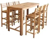 Tavolo e Sedie da Bar Set 7 pz in Legno di Acacia Massello 246671