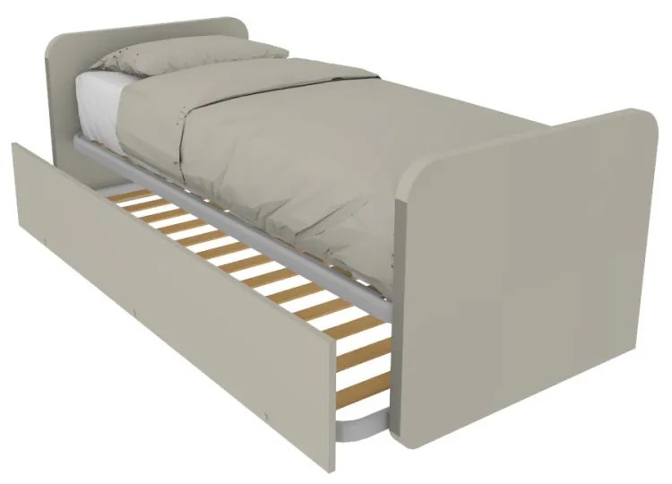 964R - Letto cameretta 80x190  singolo con secondo letto estraibile e testate personalizzabili