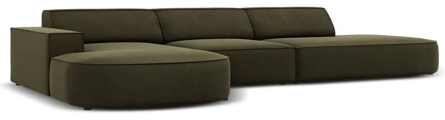 Divano angolare in velluto verde (angolo sinistro) Jodie - Micadoni Home