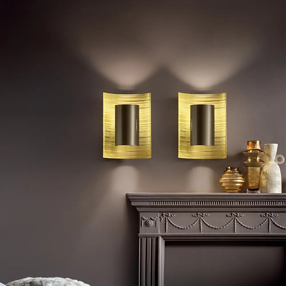 Applique Contemporanea Ebe Metallo Marrone E Ottone 1 Luce