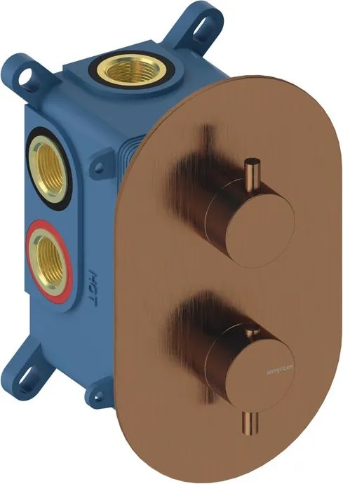 Rubinetto per doccia getto laminare cristallino monocomando Loop oro rosa lucido SANYCCES