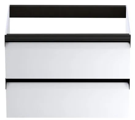 Mobile da bagno sospeso sotto lavabo L 59.5 x H 40 x P 45.5 cm bianco laccato opaco, 2 cassetti VISOBATH Fusion