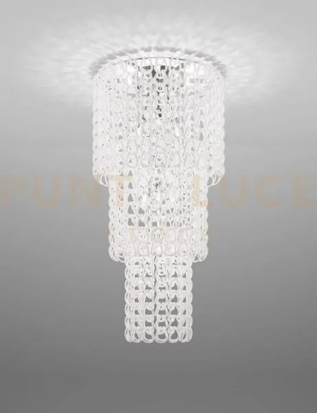 Giogali lampadadario a soffitto ca3 bianco e cromo lucido 7 luci at...