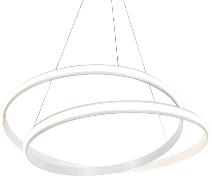 Lampada a sospensione moderna bianca 74 cm con LED dimmerabile - Rowan
