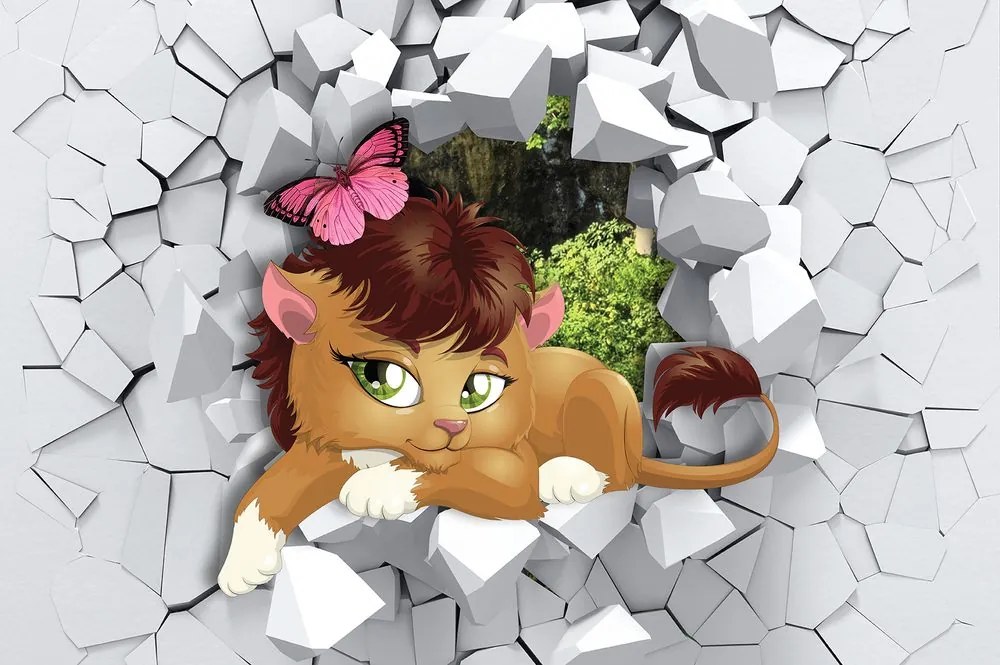 Carta da parati – Cucciolo di leone carino