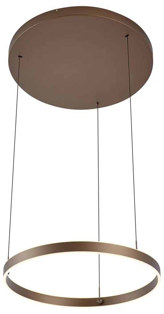 Lampada a sospensione di design bronzo scuro dimmerabile a 3 fasi Easylift - Titmus