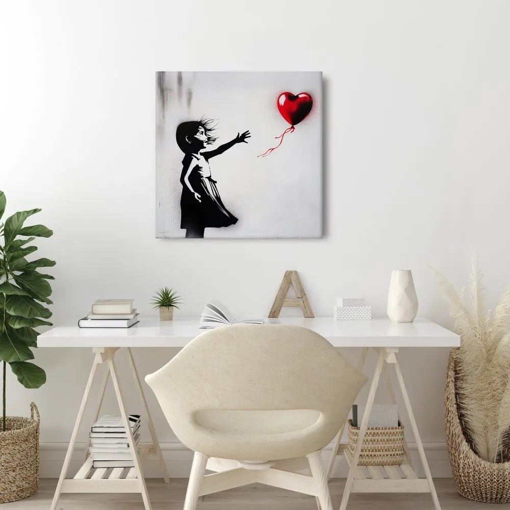 Quadro su tela – Cuore nel vento street art