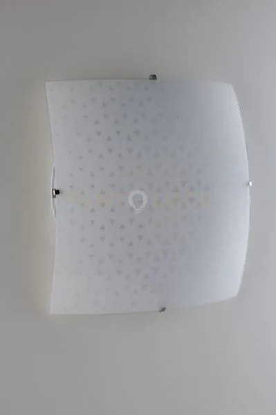 Plafoniera maori bianca 3 luci attacco e27 40x40x10cm in vetro bian...