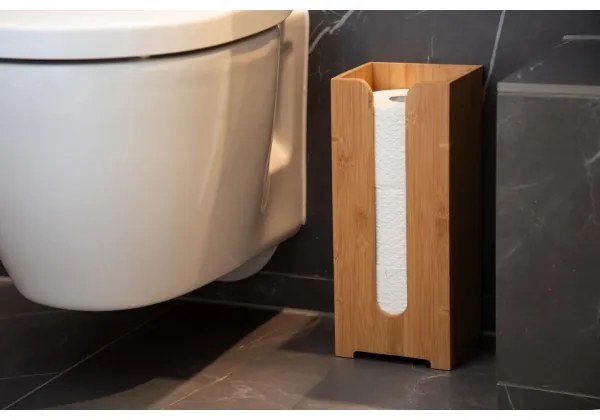 WENKO 24749100 - Porta rotolo per carta igienica BAMBUSA 15x35,5 cm marrone