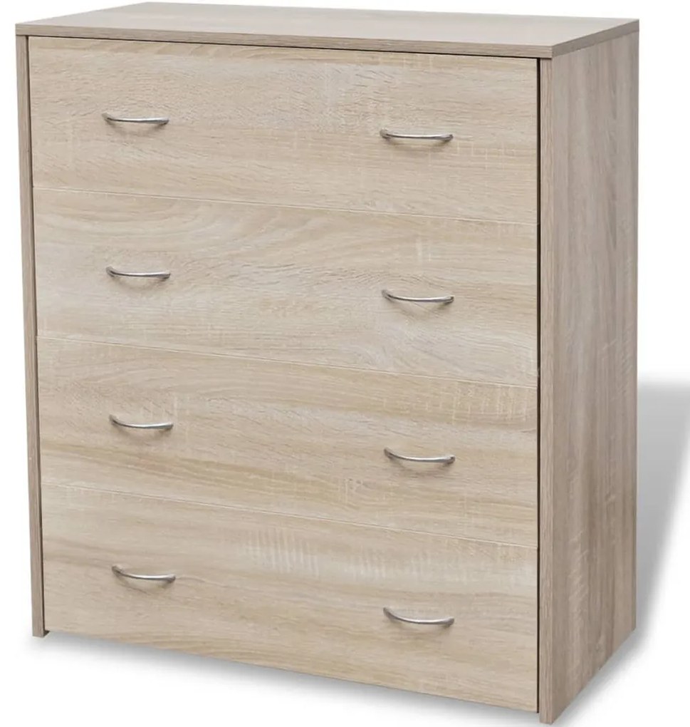 Credenza con 4 cassetti 60x30,5x71 cm colore rovere