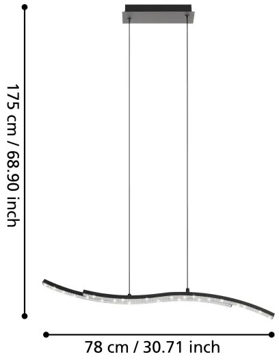 Eglo 99802 - Lampadario LED su corda LEJIAS LED/21,5W/230V