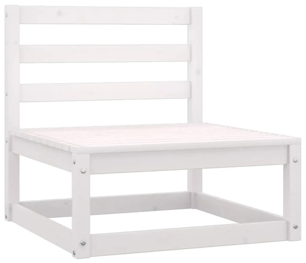 Set Divani da Giardino 4 pz Bianco in Legno Massello di Pino