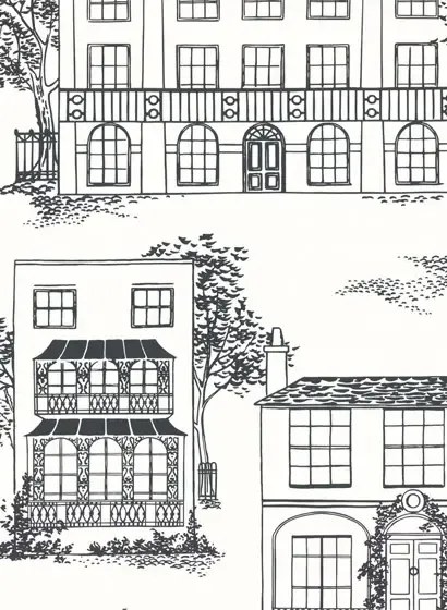 Little Greene Tapete Hampstead - Ink