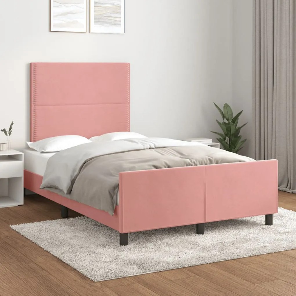 Giroletto Senza Materasso Rosa 120x190 Cm Velluto /