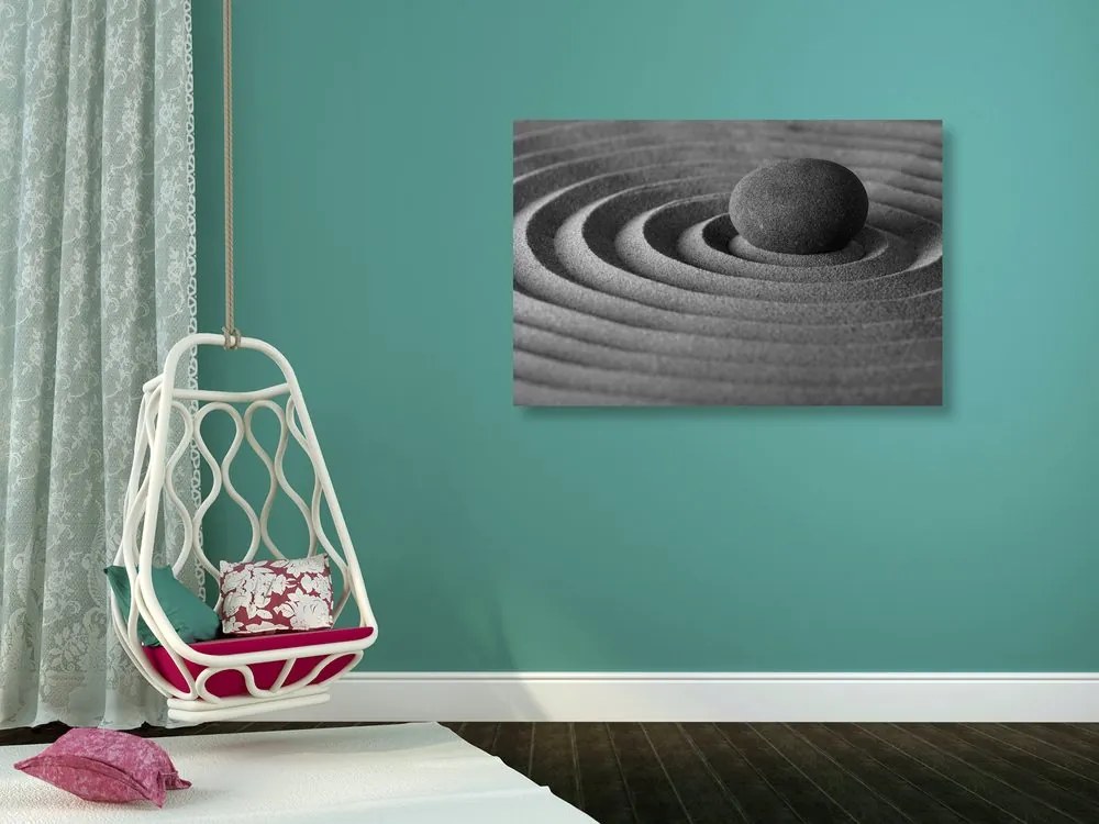 Quadro su tela – Pietra rilassante in bianco e nero