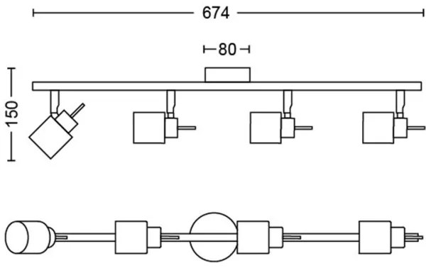 Philips - Faretto MERANTI 4xGU10/35W/230V nero