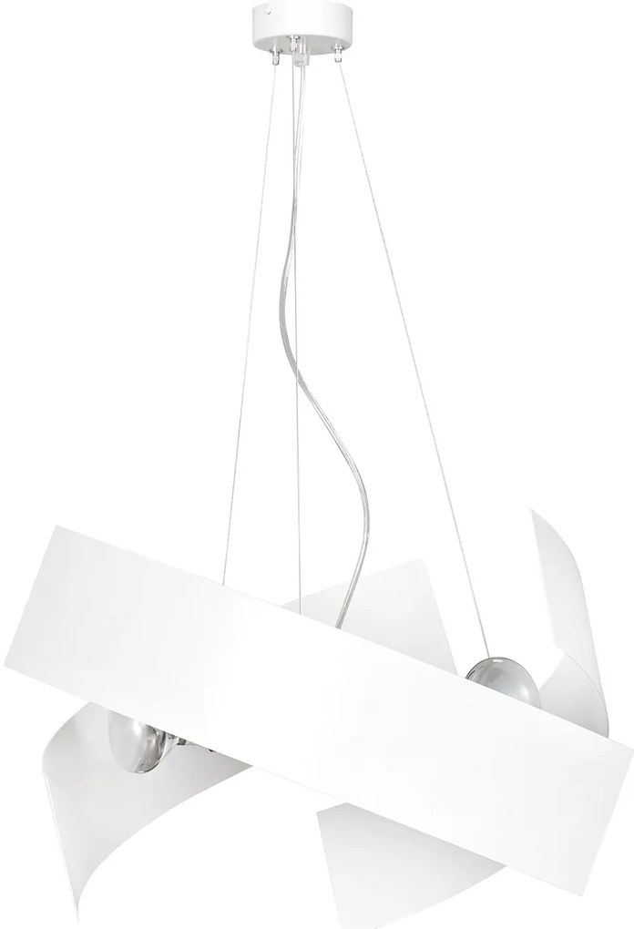 Sospensione Moderna 1 Luce Izanagi In Fasce Di Acciaio Bianco