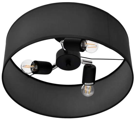 Lampadario a sospensione con supporto rigido ALBA 3xE27/15W/230V nero