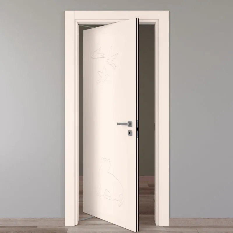 Porta rototraslante Catbird beige L 80 x H 210 cm sinistra