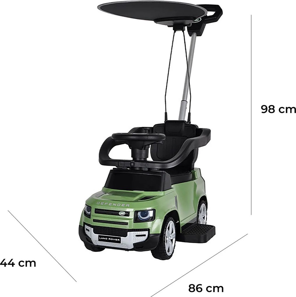 Macchina Cavalcabile 86x44x98 cm per Bambini con Maniglione e Cappottina Removibile con Licenza Land Rover Verde...