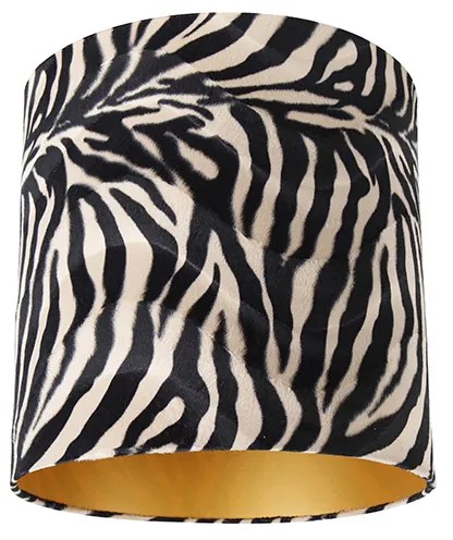 Paralume in velluto con motivo zebra 40/40/40 interno dorato