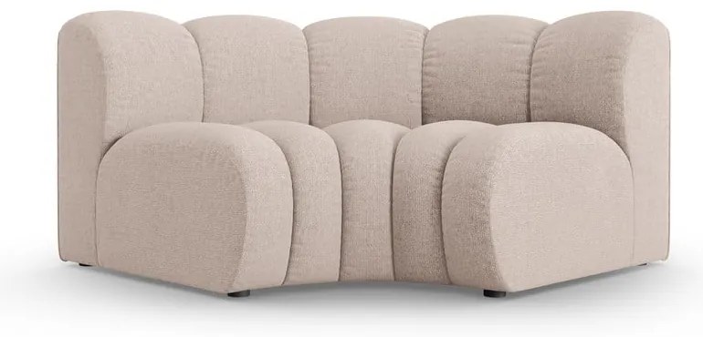 Parte divano componibile beige con rivestimento in ciniglia e composizione variabile Lupine – Micadoni