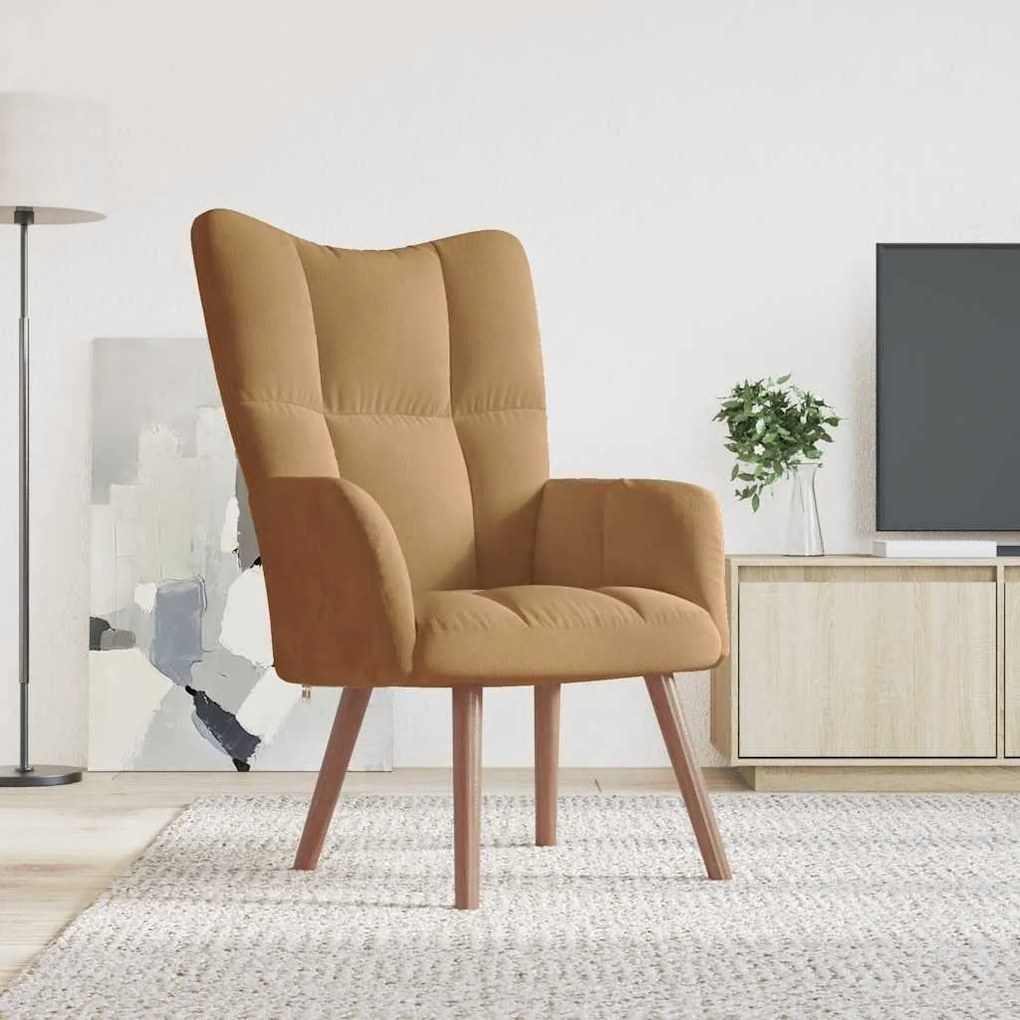 Sedia Relax Marrone İn Velluto /