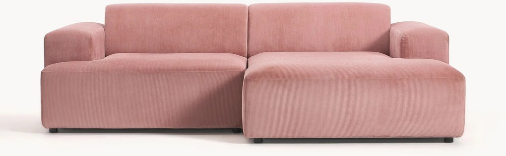 Divano angolare 3 posti in velluto a coste Melva