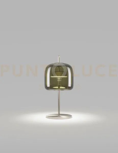 Jube lampada da tavolo s verde antico trasparente acciaio satinato ...
