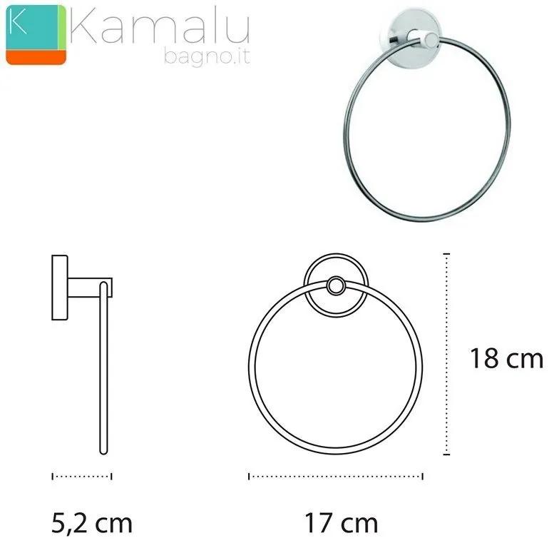 Kamalu - portasalvietta anello finitura bianca in acciaio linea kaman lefo-50