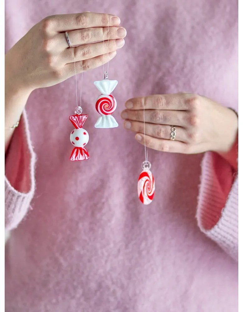 Decorazioni per albero di natale in set in vetro fatte a mano 3 pz 6 cm Festive – Bloomingville