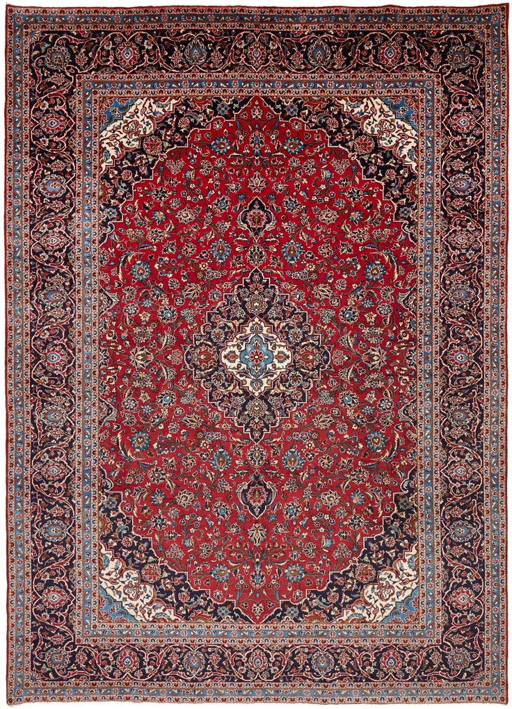Kashan Tappeto persiano 290x400 Blu (Iran) Annodato A Mano