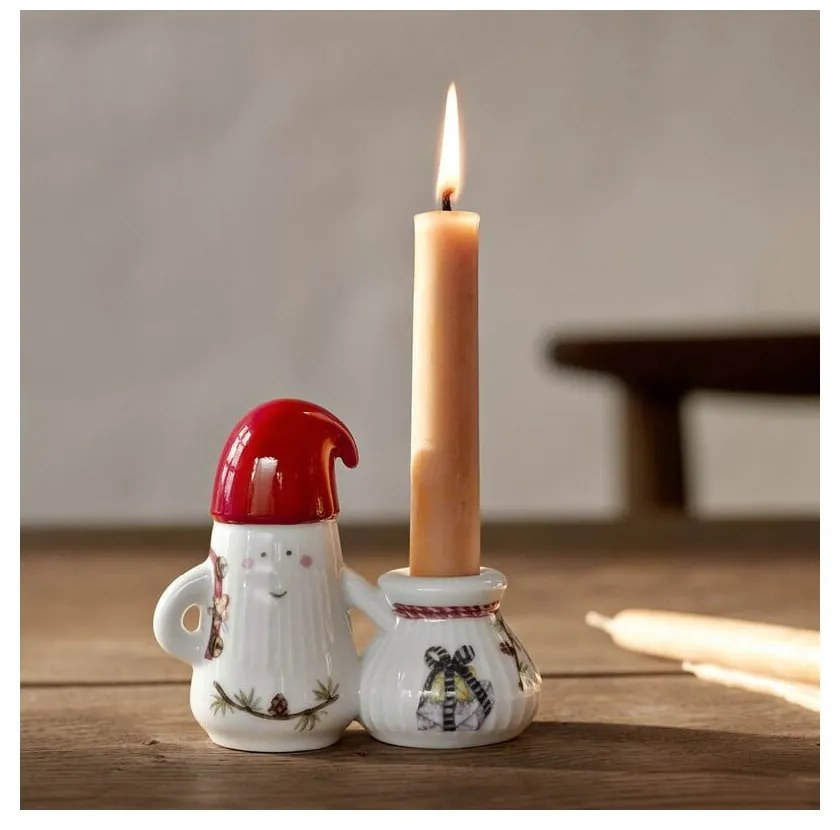 Portacandela in ceramica a tema natalizio Hammershøi Christmas Father Elf – Kähler Design