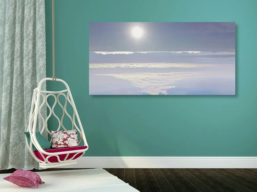 Quadro su tela – Sole sopra la montagna