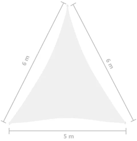 Parasole a Vela Oxford Triangolare 5x6x6 m Bianco